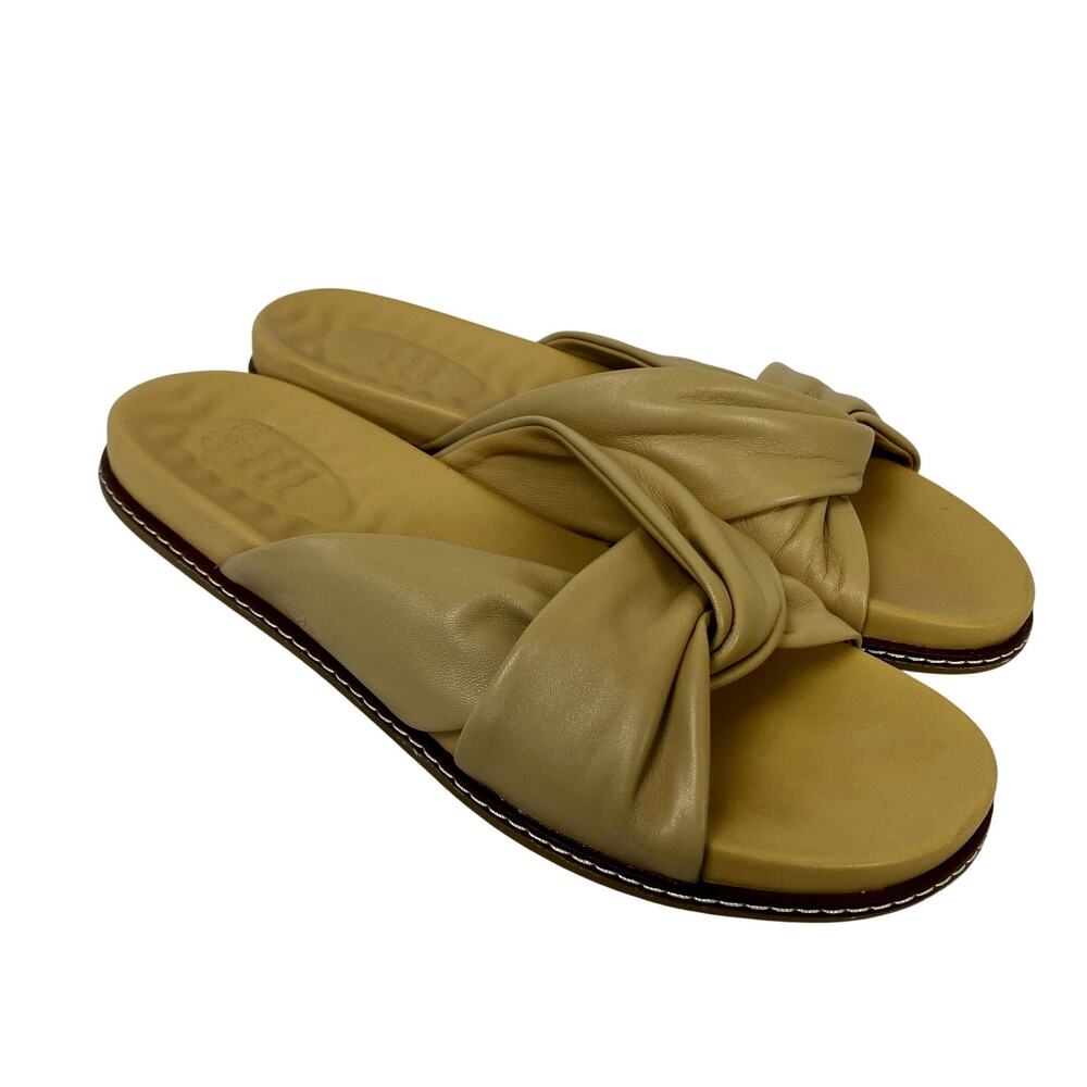 Sperry Gold Cup Plushwave Slide Sandals Womens 9 Beige Leather Comfort‎ Shoes